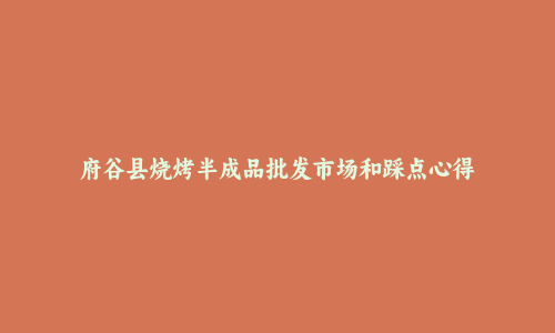 府谷县烧烤半成品批发市场和踩点心得