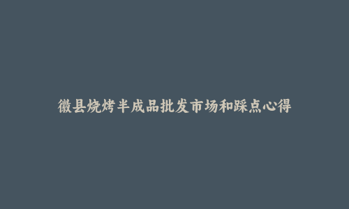 徽县烧烤半成品批发市场和踩点心得