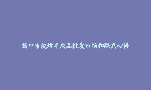 扬中市烧烤半成品批发市场和踩点心得