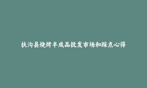 扶沟县烧烤半成品批发市场和踩点心得