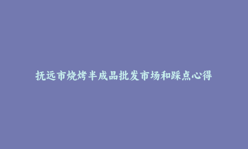 抚远市烧烤半成品批发市场和踩点心得