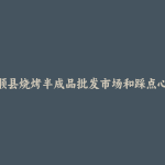 抚顺县烧烤半成品批发市场和踩点心得