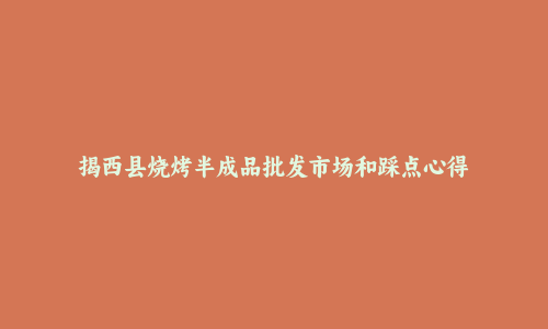 揭西县烧烤半成品批发市场和踩点心得