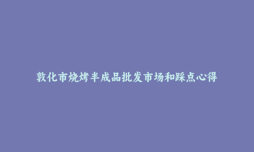 敦化市烧烤半成品批发市场和踩点心得