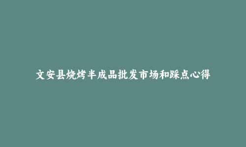 文安县烧烤半成品批发市场和踩点心得