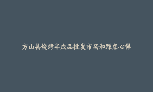 方山县烧烤半成品批发市场和踩点心得