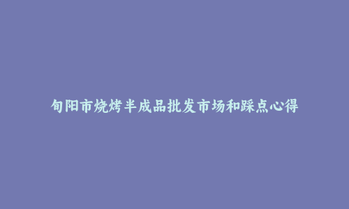 旬阳市烧烤半成品批发市场和踩点心得