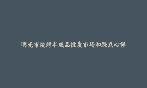 明光市烧烤半成品批发市场和踩点心得
