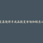 普定县烧烤半成品批发市场和踩点心得