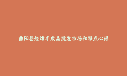 曲阳县烧烤半成品批发市场和踩点心得