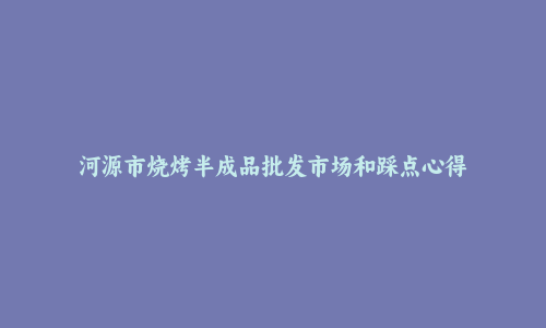 河源市烧烤半成品批发市场和踩点心得