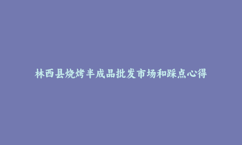 林西县烧烤半成品批发市场和踩点心得