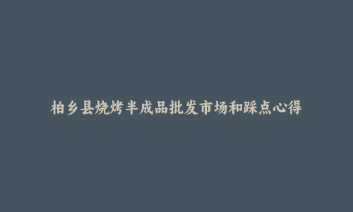 柏乡县烧烤半成品批发市场和踩点心得