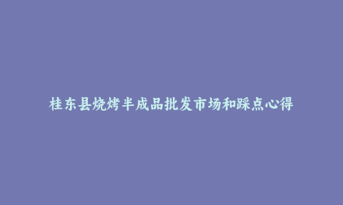 桂东县烧烤半成品批发市场和踩点心得