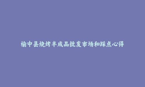 榆中县烧烤半成品批发市场和踩点心得