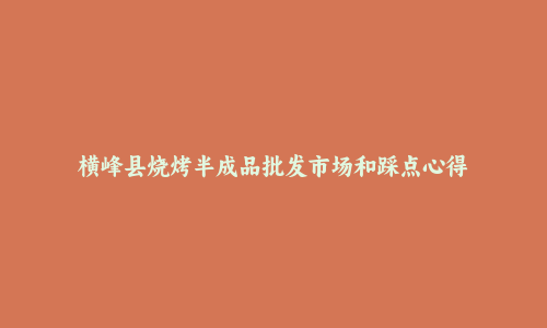 横峰县烧烤半成品批发市场和踩点心得