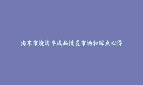 海东市烧烤半成品批发市场和踩点心得