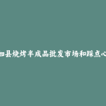 比如县烧烤半成品批发市场和踩点心得