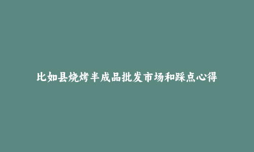比如县烧烤半成品批发市场和踩点心得