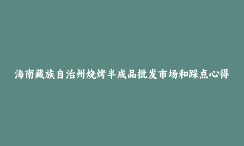 海南藏族自治州烧烤半成品批发市场和踩点心得