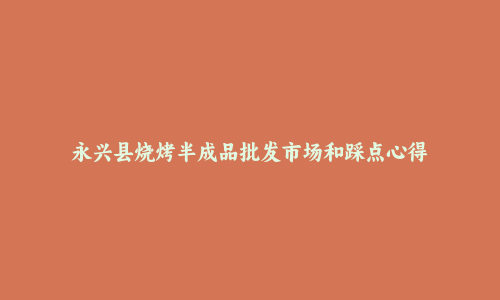 永兴县烧烤半成品批发市场和踩点心得