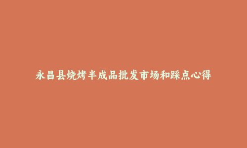 永昌县烧烤半成品批发市场和踩点心得