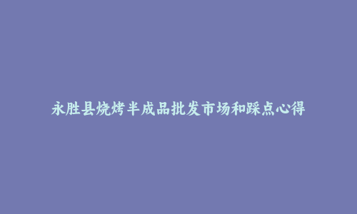 永胜县烧烤半成品批发市场和踩点心得