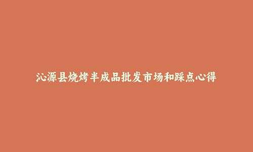 沁源县烧烤半成品批发市场和踩点心得