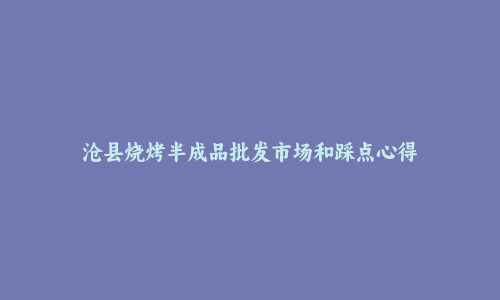 沧县烧烤半成品批发市场和踩点心得