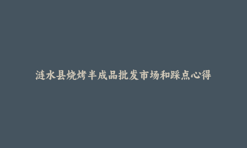 涟水县烧烤半成品批发市场和踩点心得