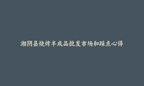 湘阴县烧烤半成品批发市场和踩点心得