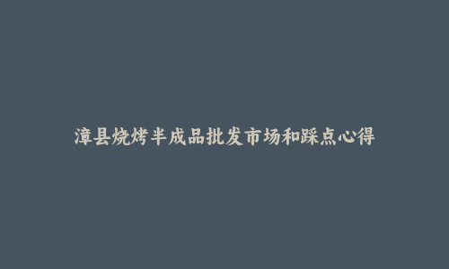 漳县烧烤半成品批发市场和踩点心得