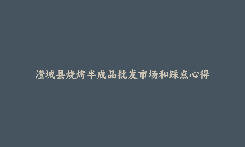 澄城县烧烤半成品批发市场和踩点心得