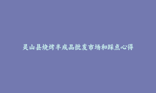 灵山县烧烤半成品批发市场和踩点心得