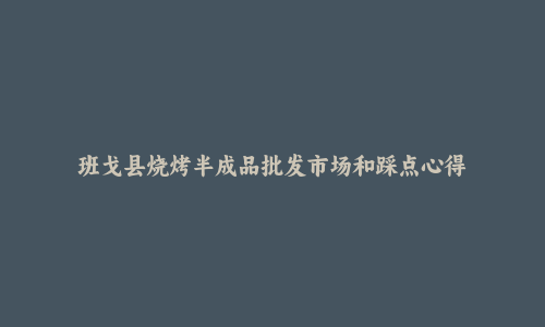 班戈县烧烤半成品批发市场和踩点心得
