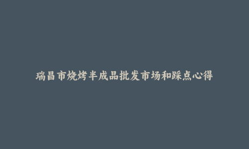 瑞昌市烧烤半成品批发市场和踩点心得