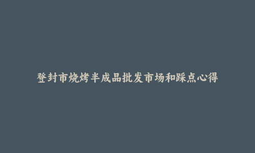 登封市烧烤半成品批发市场和踩点心得