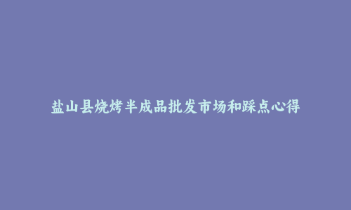 盐山县烧烤半成品批发市场和踩点心得