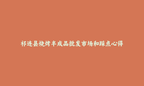 祁连县烧烤半成品批发市场和踩点心得