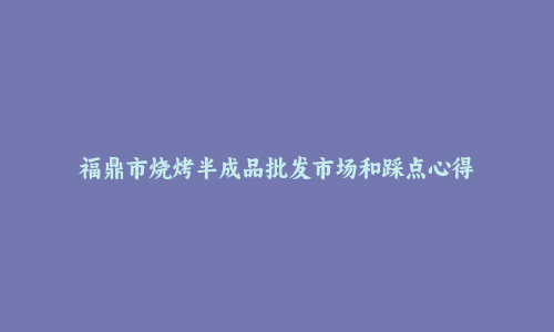 福鼎市烧烤半成品批发市场和踩点心得