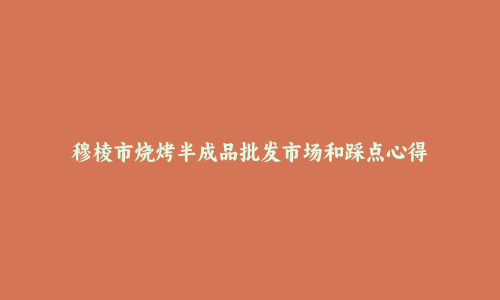 穆棱市烧烤半成品批发市场和踩点心得