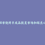 耒阳市烧烤半成品批发市场和踩点心得