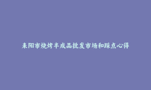 耒阳市烧烤半成品批发市场和踩点心得