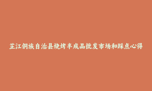 芷江侗族自治县烧烤半成品批发市场和踩点心得