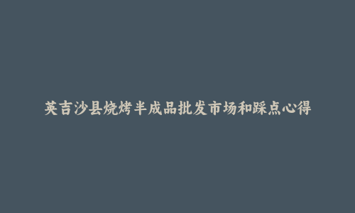 英吉沙县烧烤半成品批发市场和踩点心得