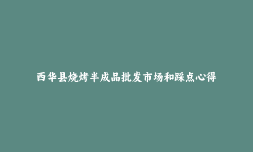 西华县烧烤半成品批发市场和踩点心得