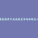 贵南县烧烤半成品批发市场和踩点心得