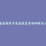 通榆县烧烤半成品批发市场和踩点心得
