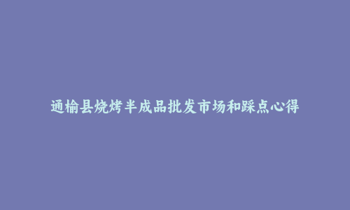 通榆县烧烤半成品批发市场和踩点心得