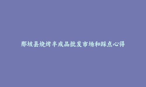 那坡县烧烤半成品批发市场和踩点心得